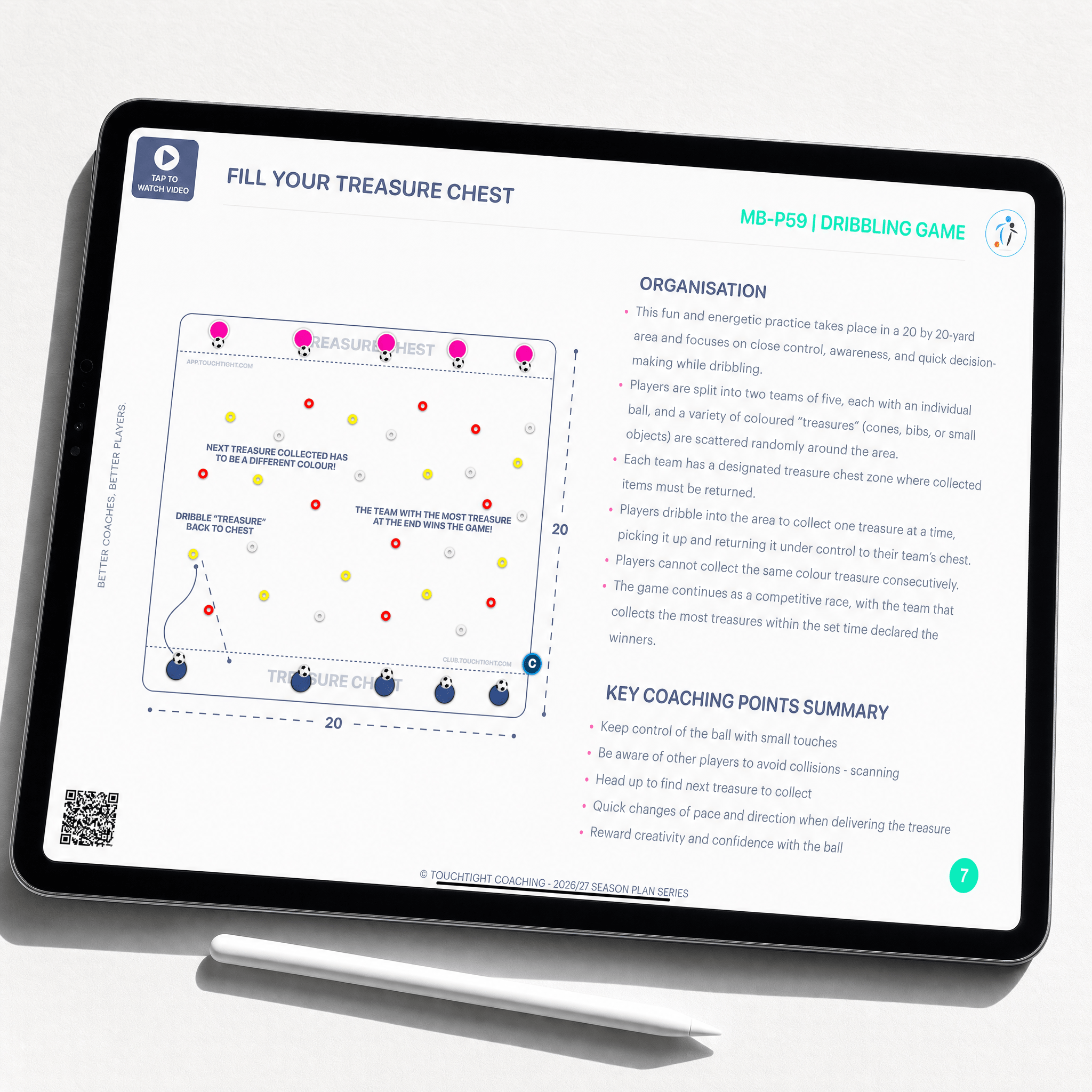 U8 Season Plan — Treasure Chest organisation