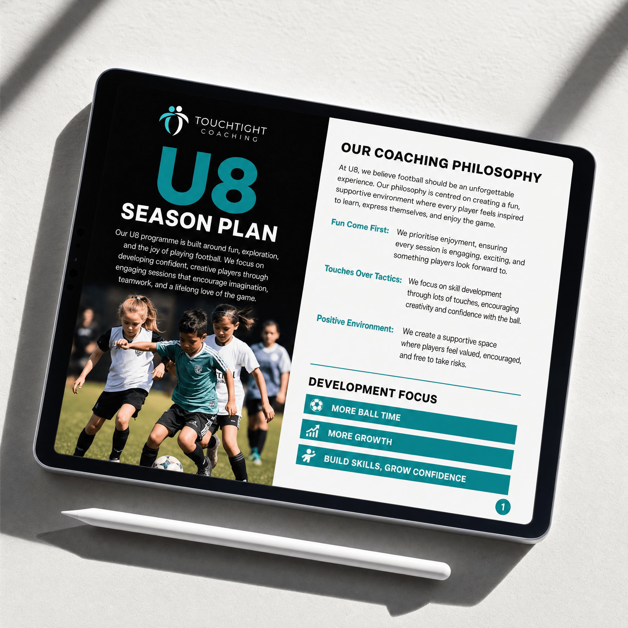 U8 Season Plan — coaching philosophy