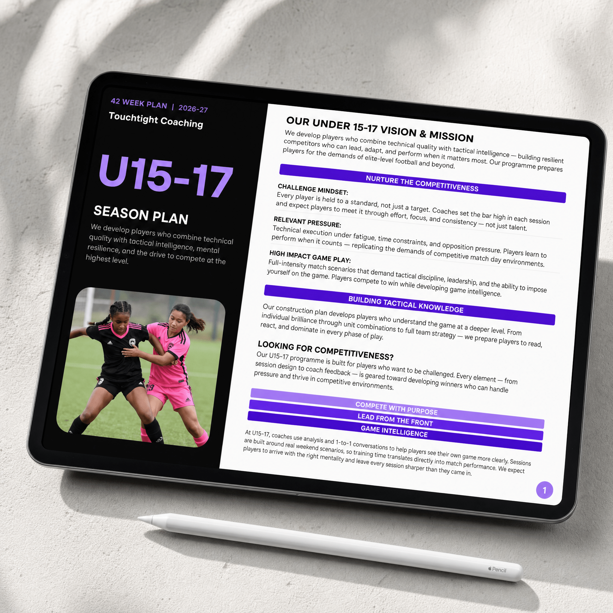 U15-17 Season Plan — vision and mission
