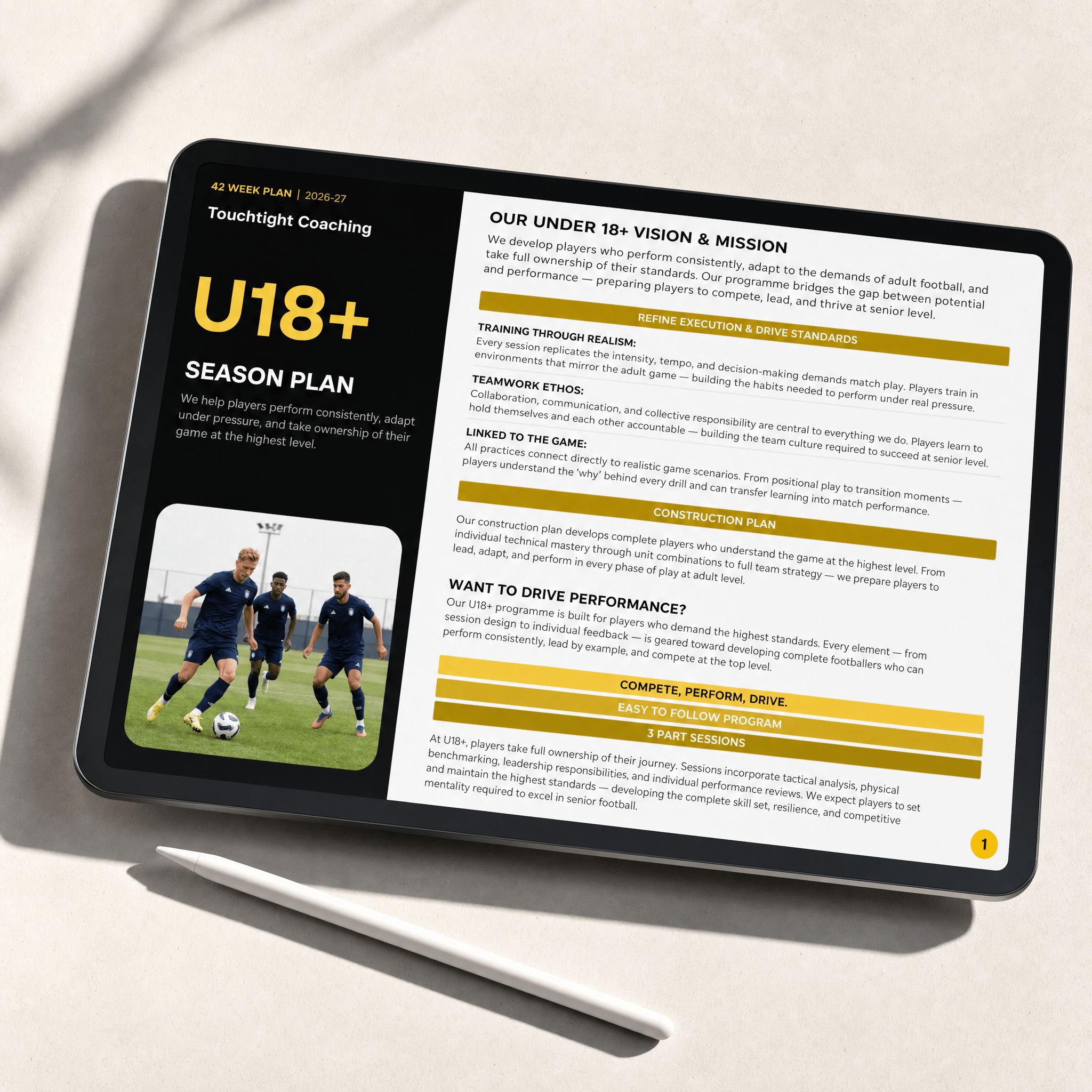 U18+ Season Plan — vision and mission