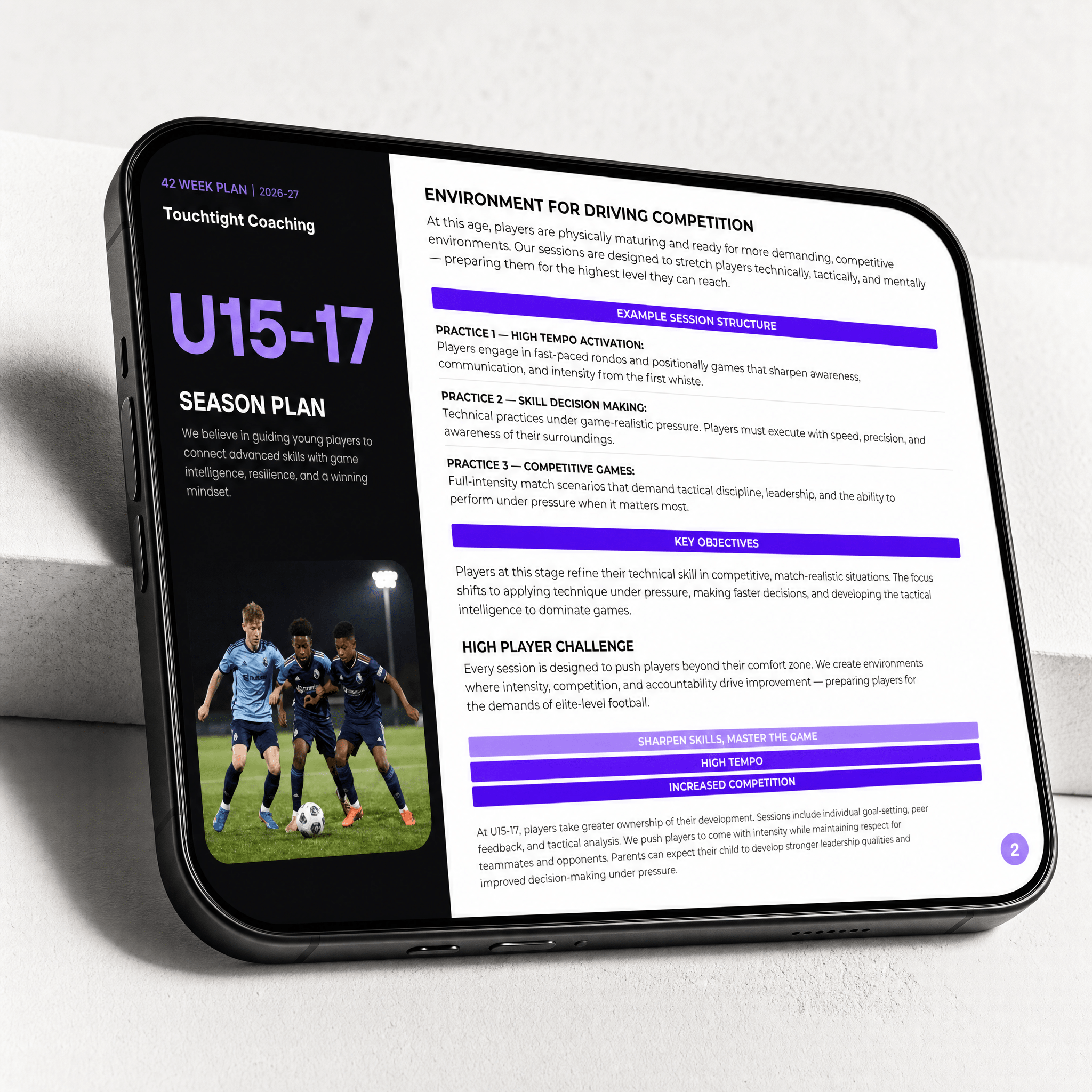 U15-17 Season Plan — session structure