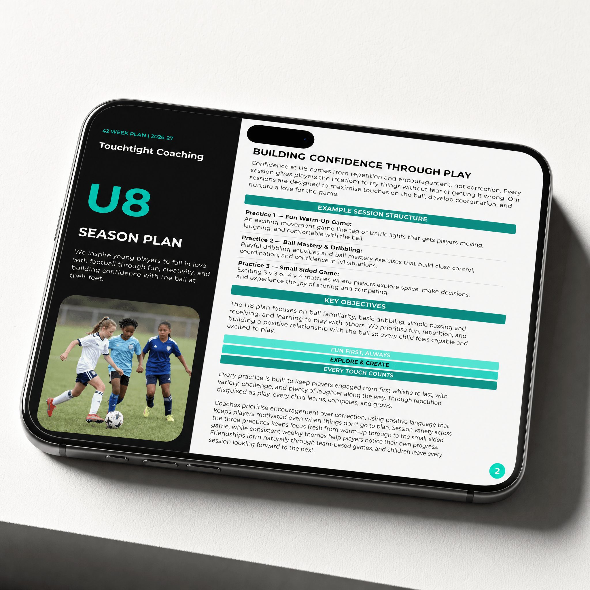 U8 Season Plan — session structure