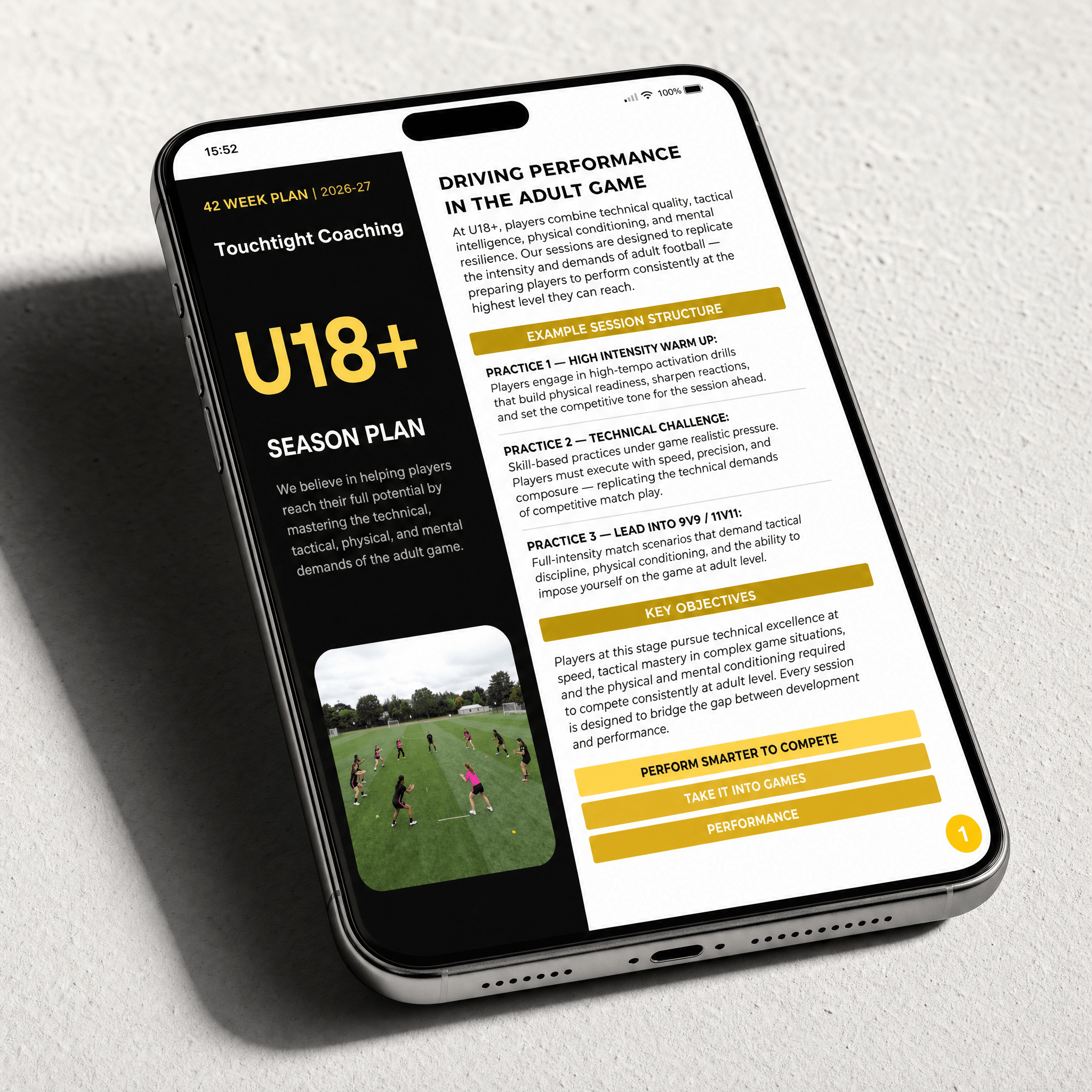 U18+ Season Plan — driving performance